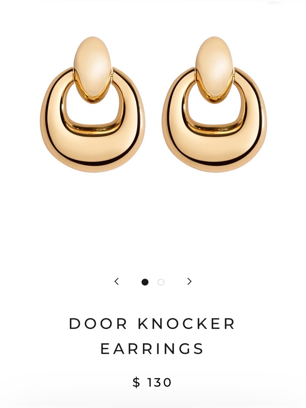 NIB: Martha Calvo 14k Gold Played Door Knocker Earrings, $130 Current Retail